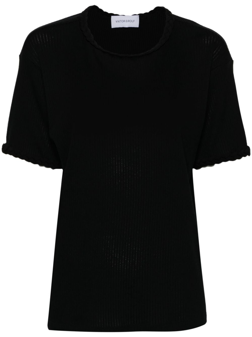 Viktor & Rolf braid-detail cotton T-shirt - Black von Viktor & Rolf