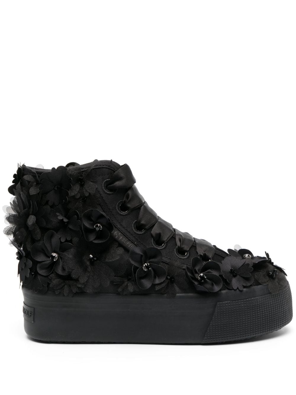 Viktor & Rolf x Superga flower-embellished high-top sneakers - Black von Viktor & Rolf