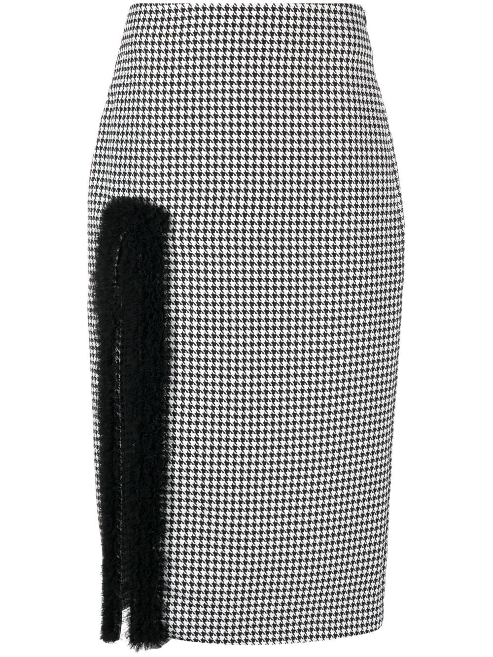 Viktor & Rolf houndstooth-pattern high-waisted midi skirt - White von Viktor & Rolf