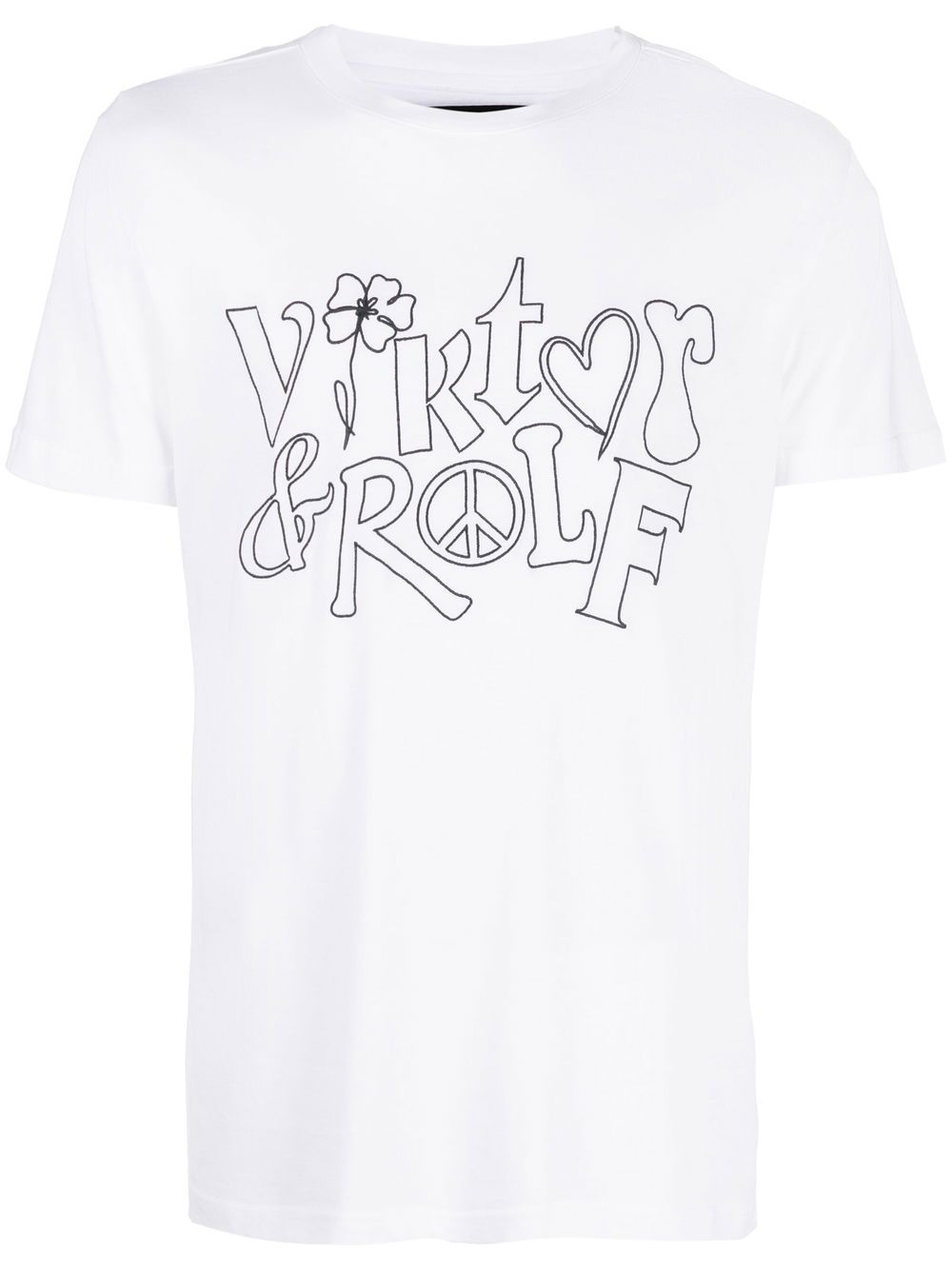 Viktor & Rolf logo-print cotton-blend T-shirt - White von Viktor & Rolf