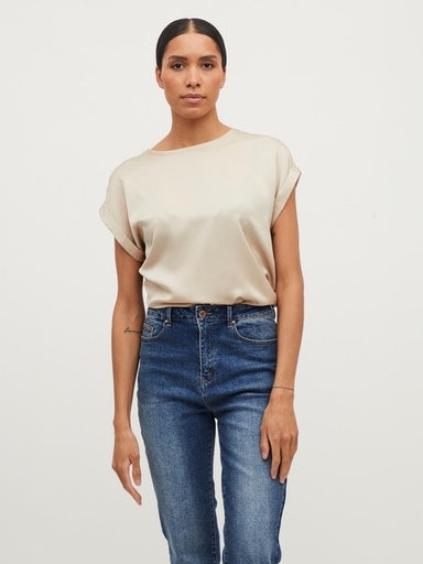 Vila Kurzarmshirt »VIELLETTE S/S SATIN TOP - NOOS« von Vila