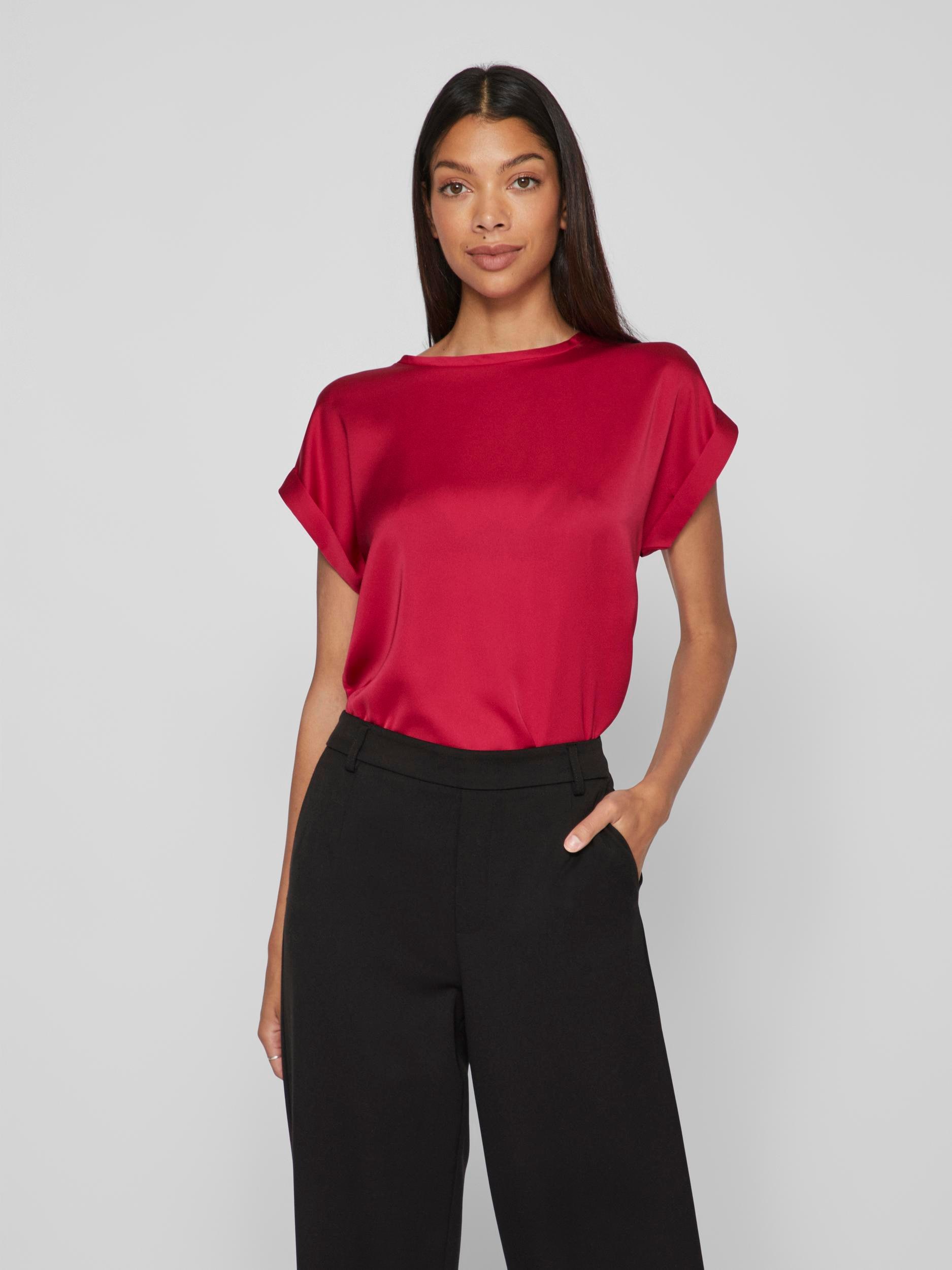 Vila Kurzarmshirt »VIELLETTE S/S SATIN TOP - NOOS« von Vila