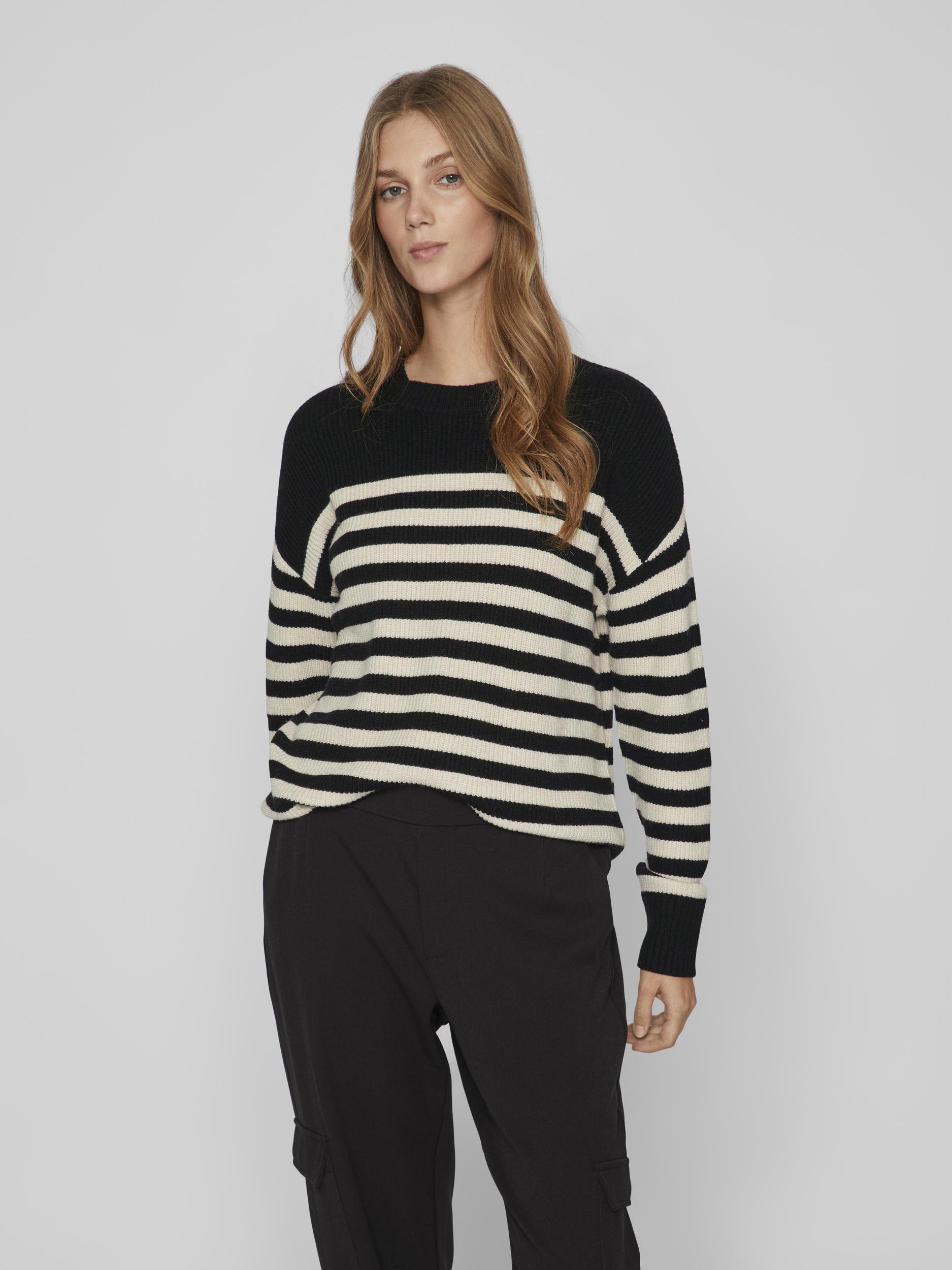 Vila Rundhalspullover »VIRIL RIB STRIPE L/S KNIT TOP - NOOS« von Vila