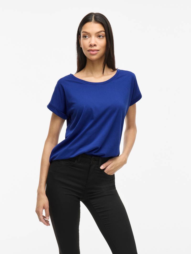 Vila Rundhalsshirt »VIDREAMERS NEW PURE T-SHIRT/SU-NOOS«, Basic Damen-T-Shirt mit Rundhalsausschnitt und umgeschlagenen Ärmeln von Vila