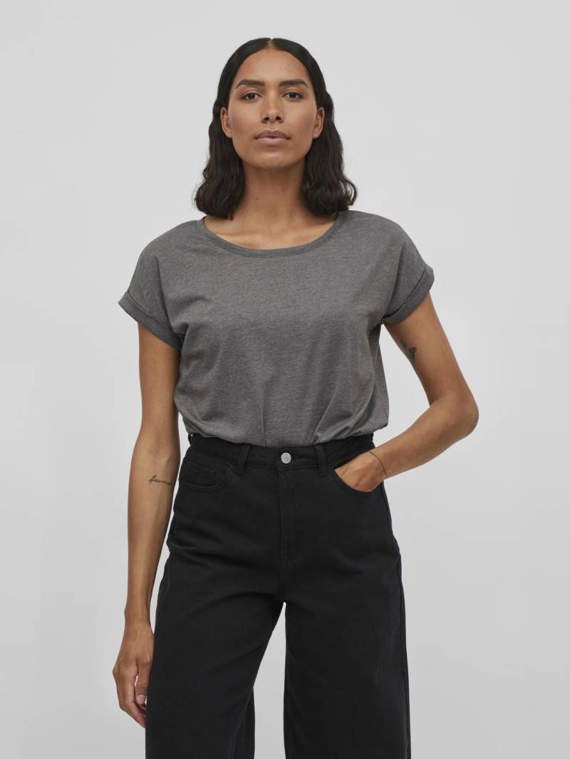 Vila Rundhalsshirt »VIDREAMERS NEW PURE T-SHIRT/SU-NOOS«, Basic Damen-T-Shirt mit Rundhalsausschnitt und umgeschlagenen Ärmeln von Vila