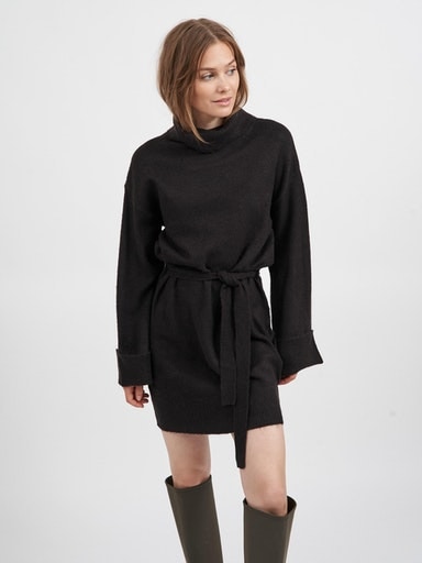 Vila Strickkleid »VIROLFIE L/S TIE BELT KNIT DRESS - NOOS« von Vila