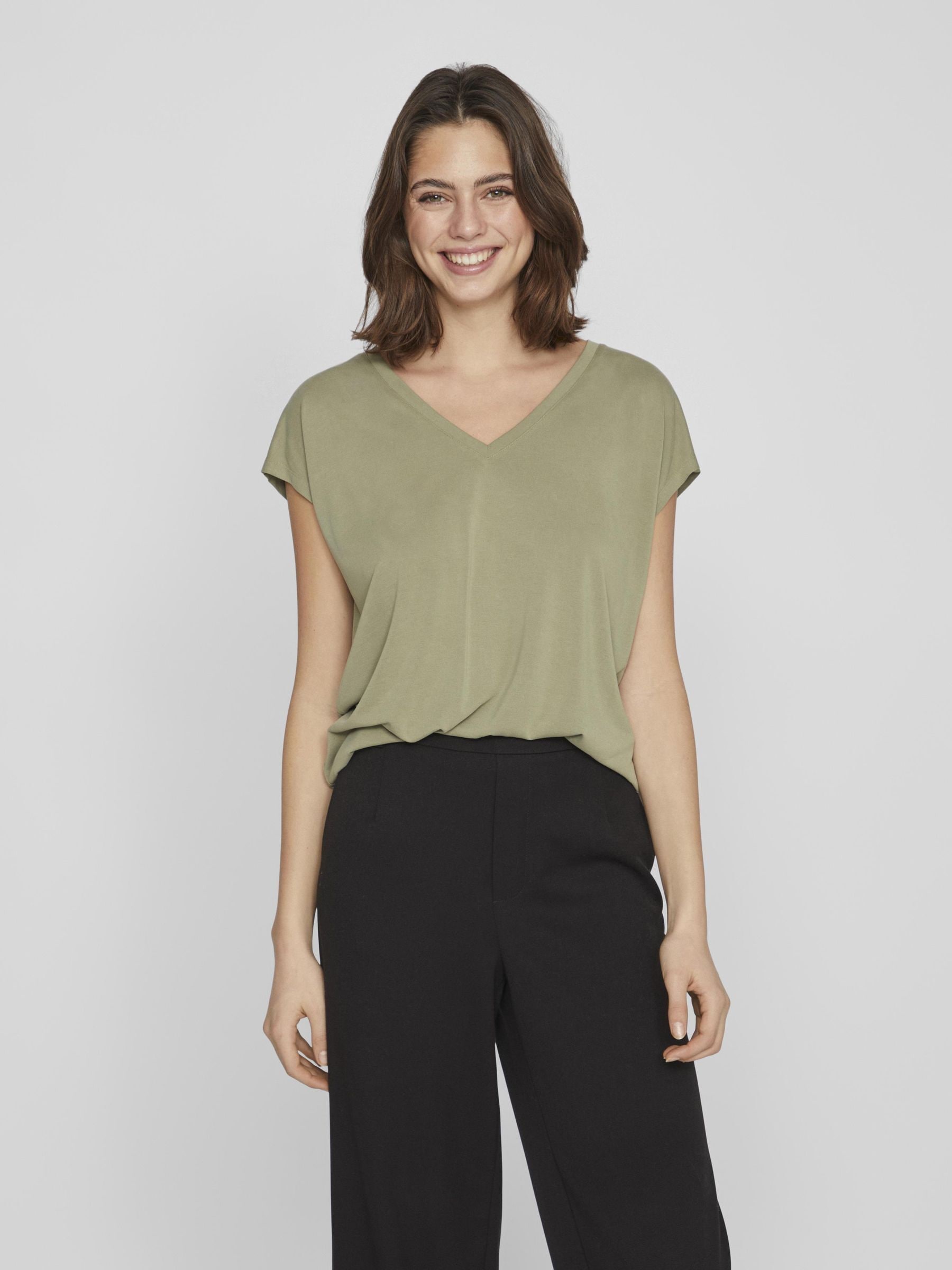 Vila V-Shirt »VIMODALA V-NECK S/S TOP - NOOS« von Vila