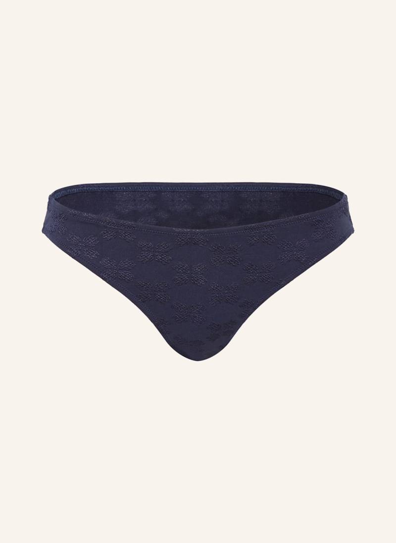 Vilebrequin Basic-Bikini-Hose Jacquard Turtle Monogram Frise blau von Vilebrequin