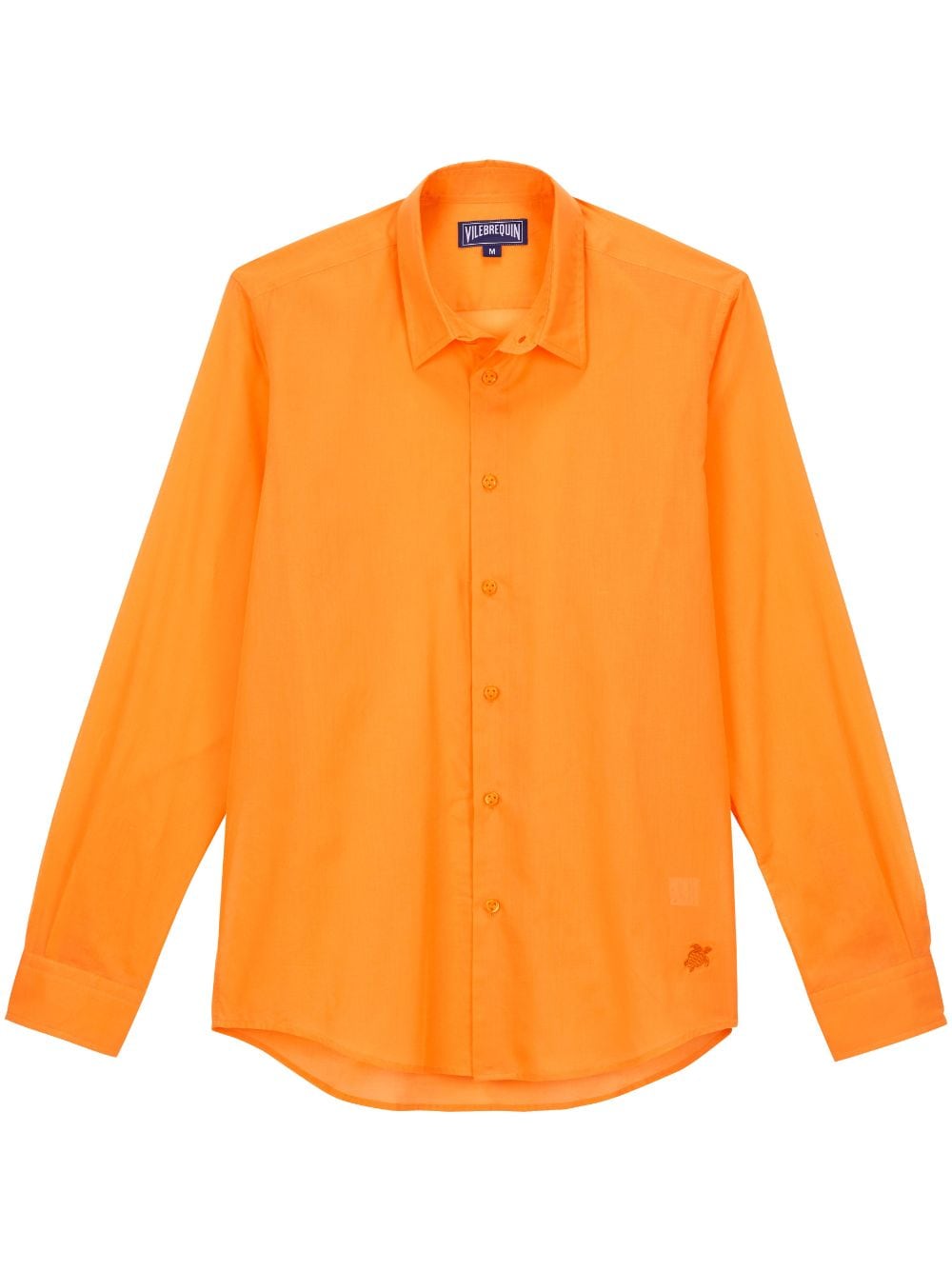 Vilebrequin Caracal Turtle-embroidered voile shirt - Orange von Vilebrequin