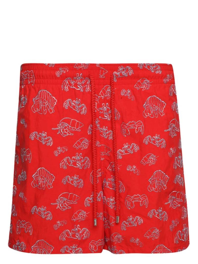 Vilebrequin Mistral Hermit Crabs-print swim shorts - Red von Vilebrequin