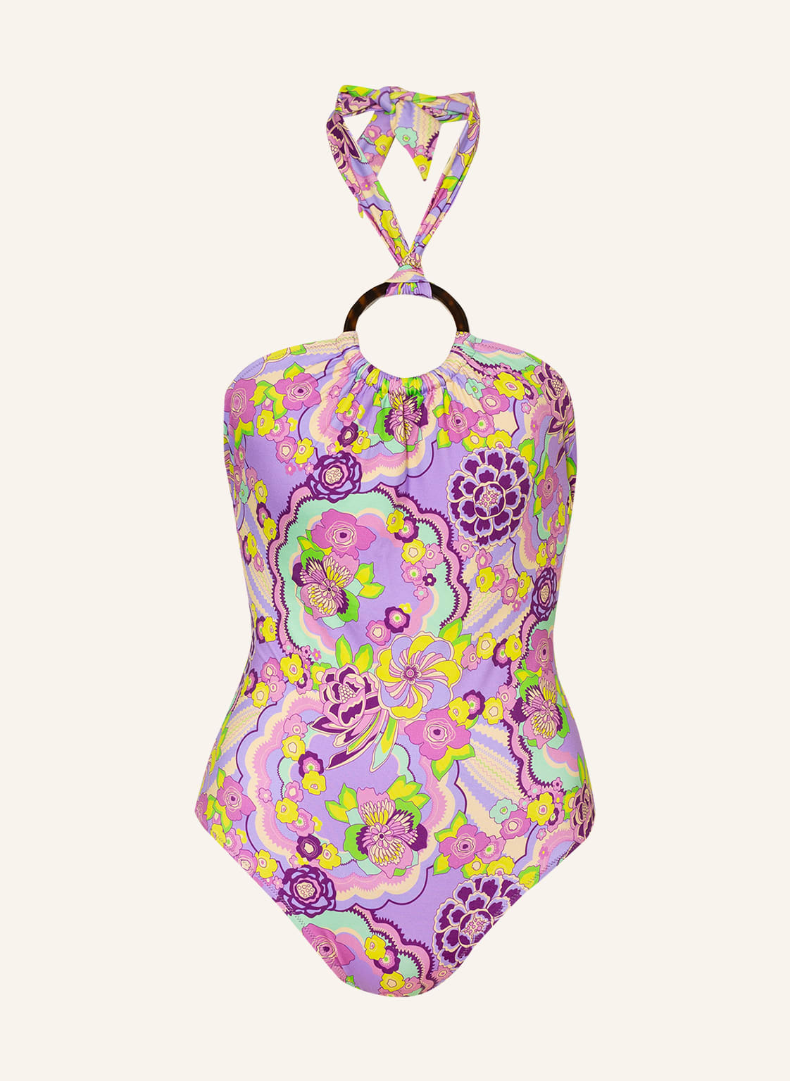 Vilebrequin Neckholder-Badeanzug Rainbow Flowers pink von Vilebrequin