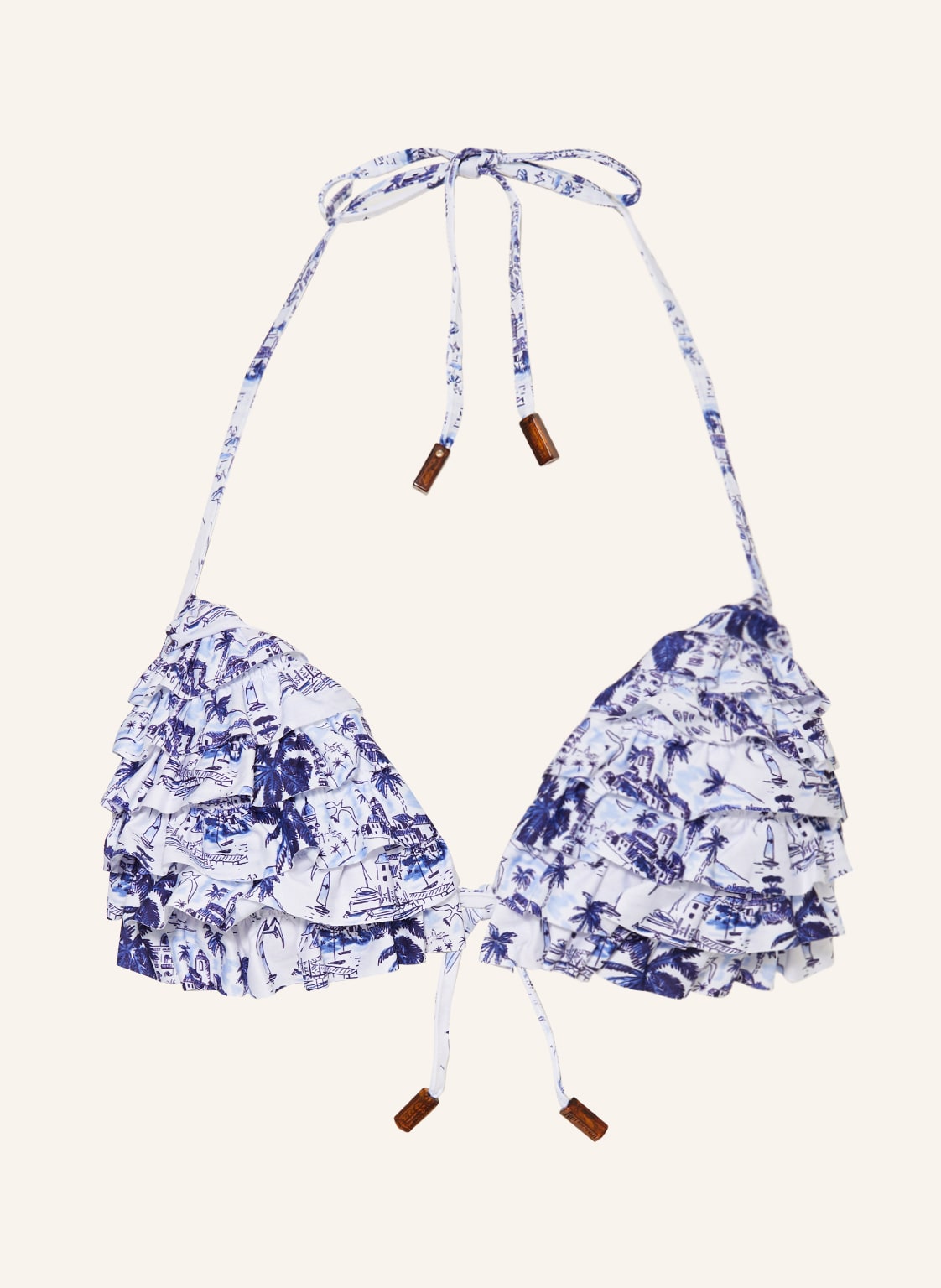 Vilebrequin Push-Up-Bikini-Top Riviera Fleurly weiss von Vilebrequin