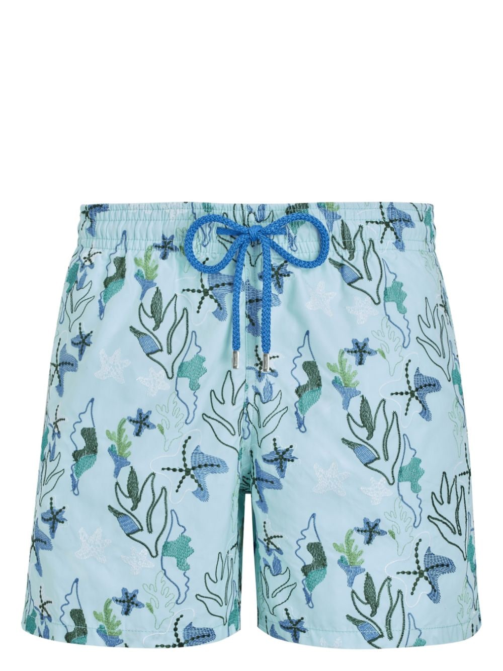 Vilebrequin Seaweed-embroidered swim shorts - Blue von Vilebrequin