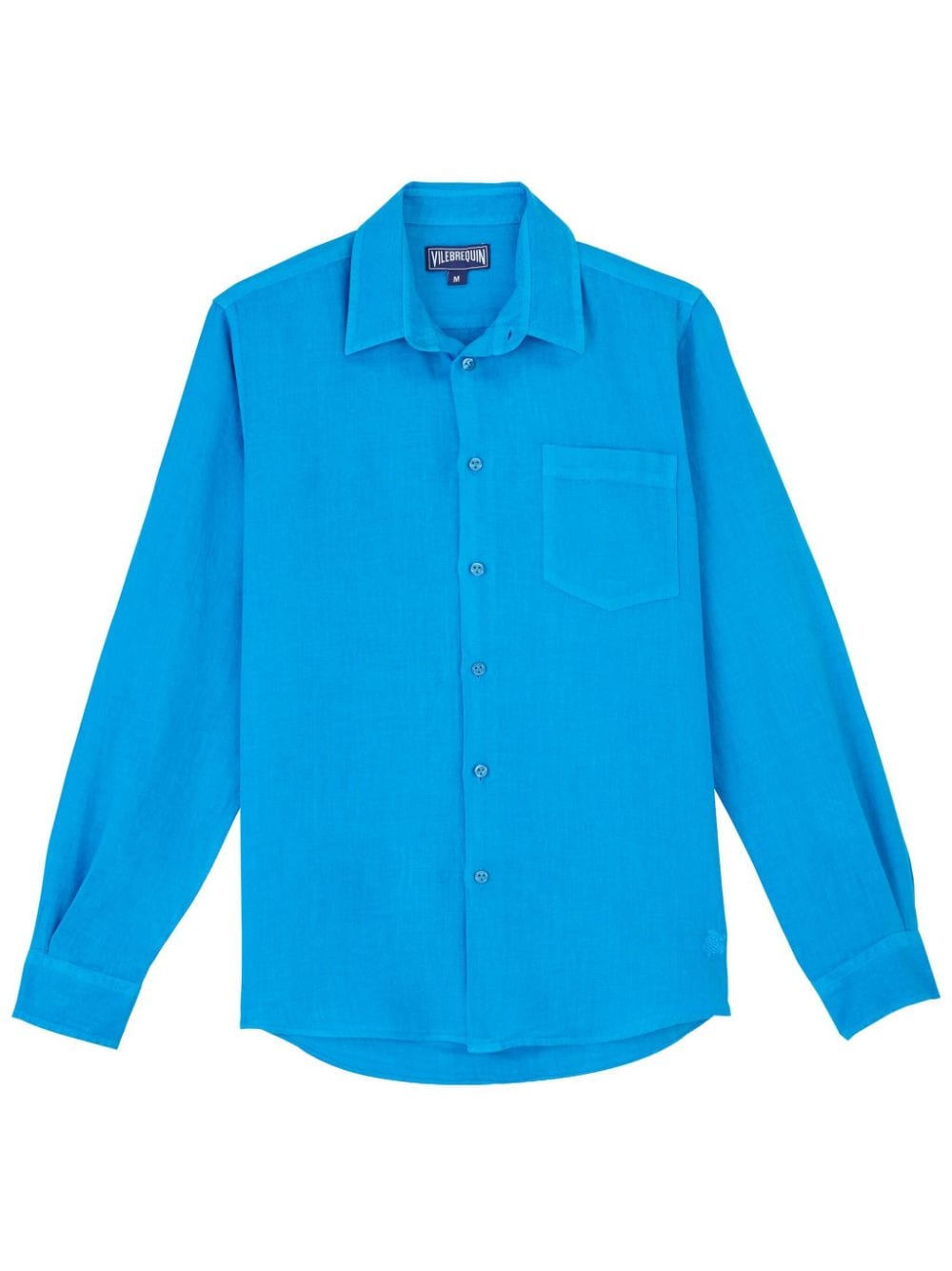 Vilebrequin logo-embroidered linen shirt - Blue von Vilebrequin