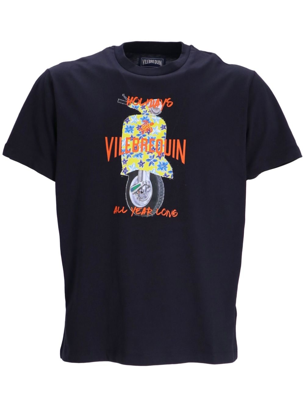 Vilebrequin logo-print cotton T-shirt - Blue von Vilebrequin