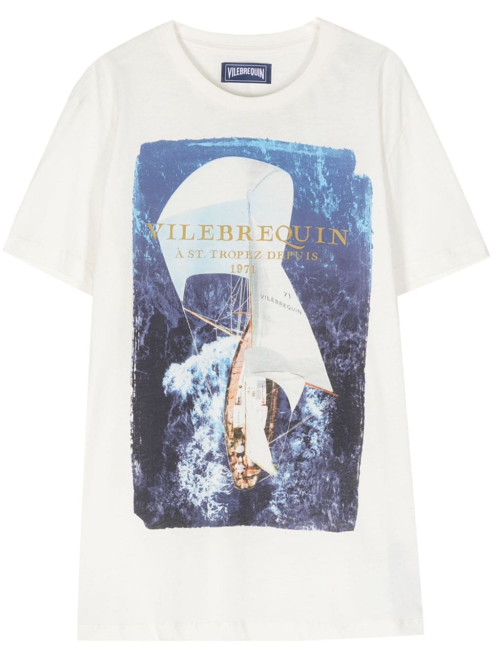 Vilebrequin logo-print cotton T-shirt - White von Vilebrequin