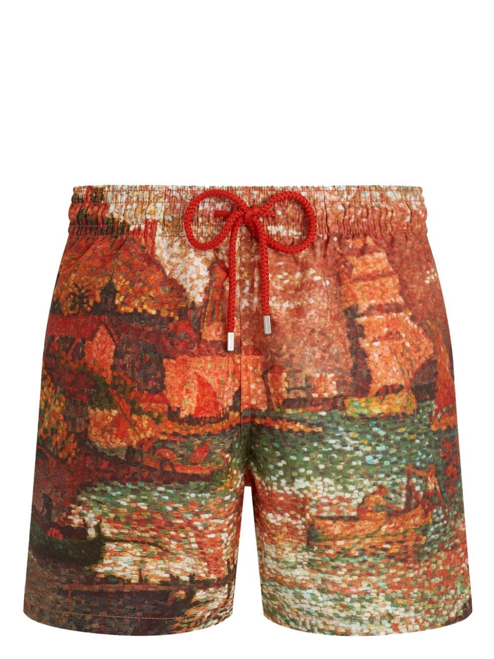 Vilebrequin painterly-print drawstring swim shorts - Red von Vilebrequin