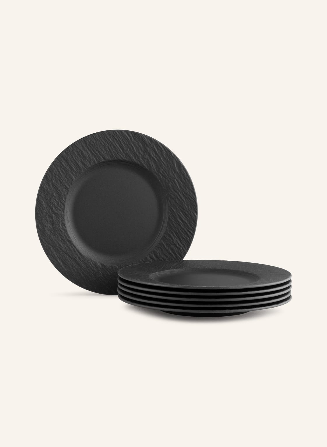 Villeroy & Boch 6er-Set Dessertteller Manufacture Rock schwarz von Villeroy & Boch