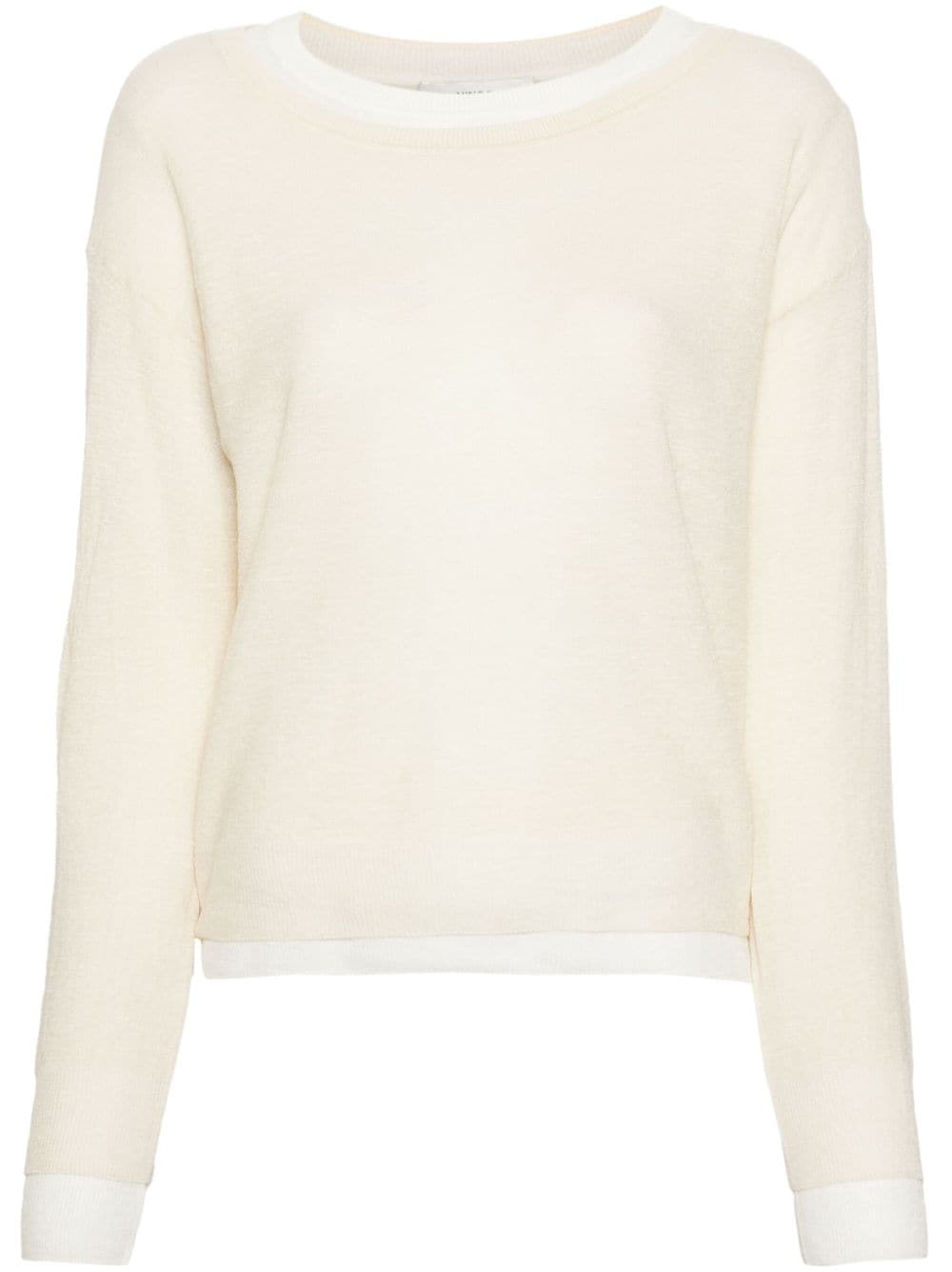 Vince double-layer wool-blend jumper - Neutrals von Vince