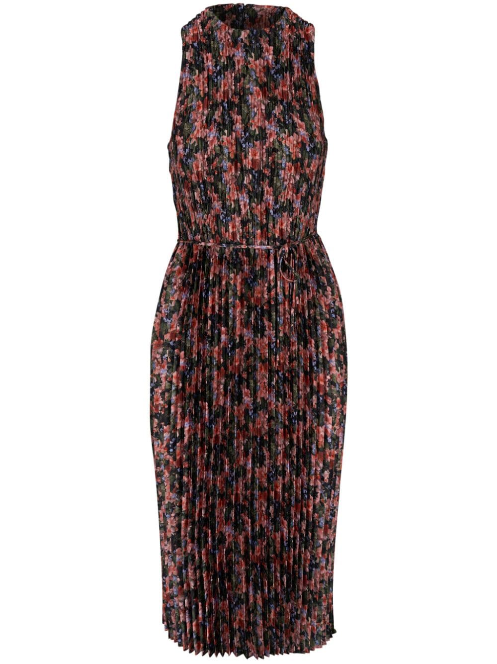 Vince graphic-print pleated midi dress - Black von Vince