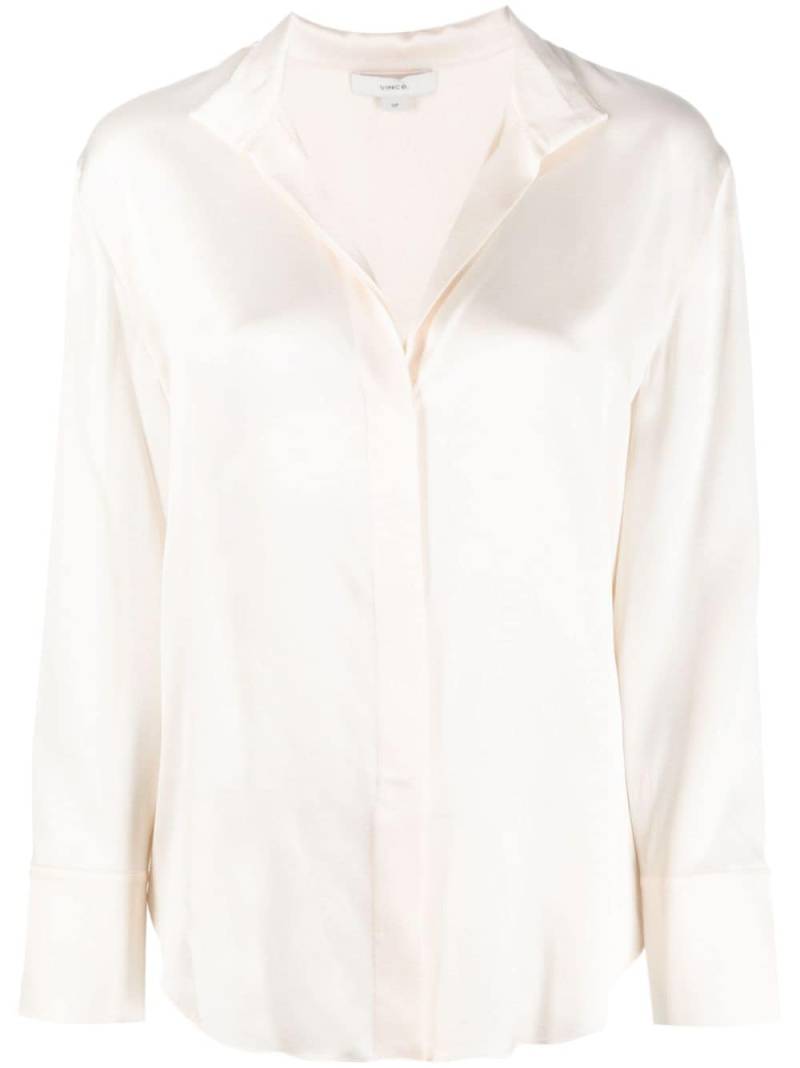 Vince long-sleeved silk shirt - Neutrals von Vince