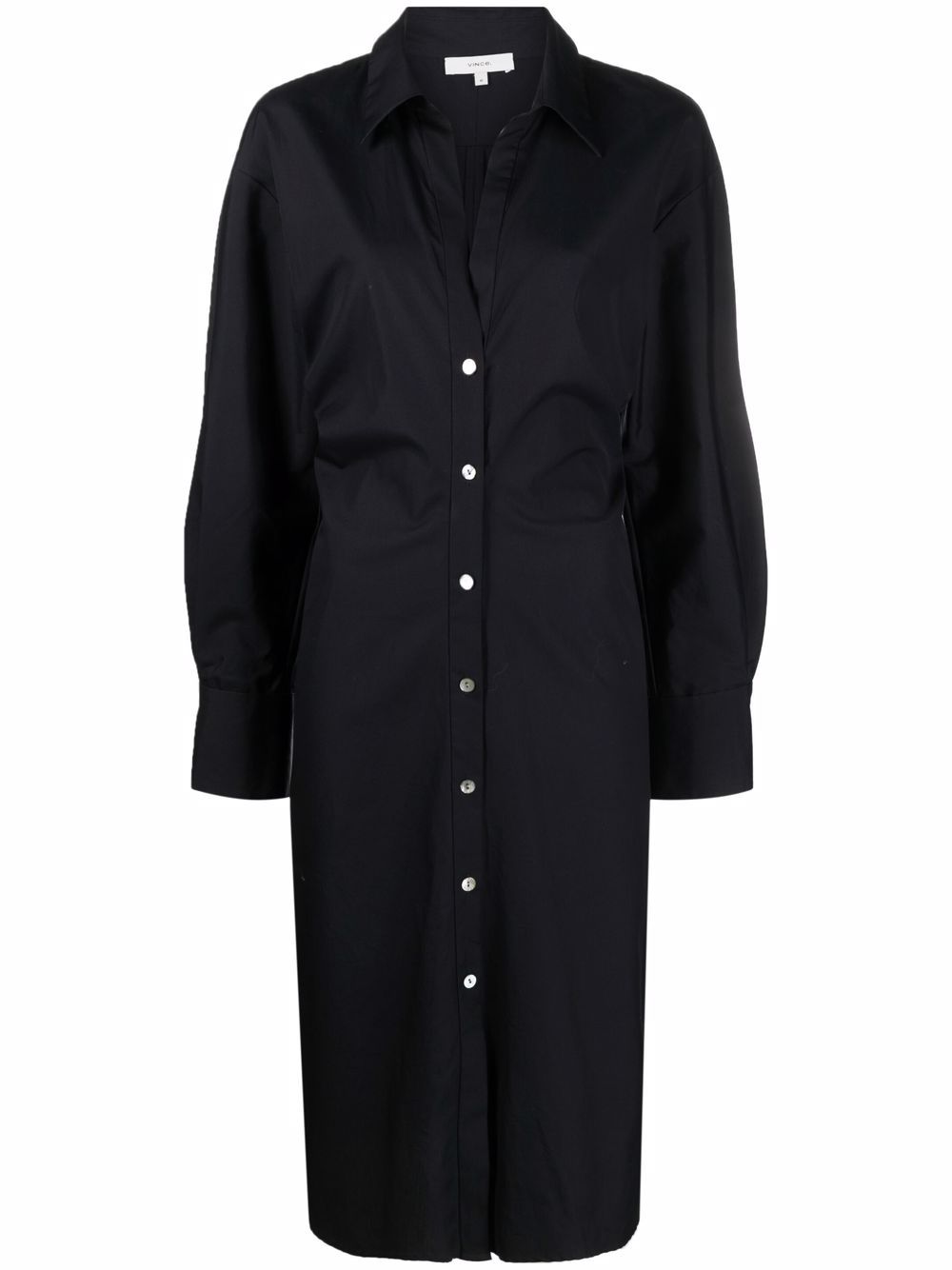 Vince pointed-collar cotton shirt dress - Blue von Vince