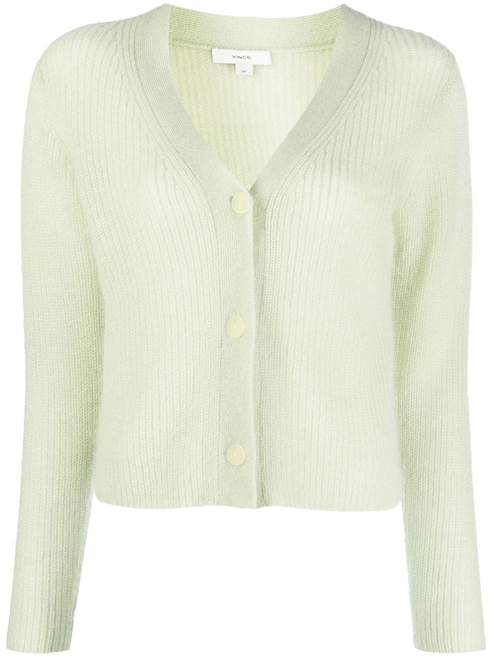 Vince ribbed-knit V-neck cardigan - Green von Vince