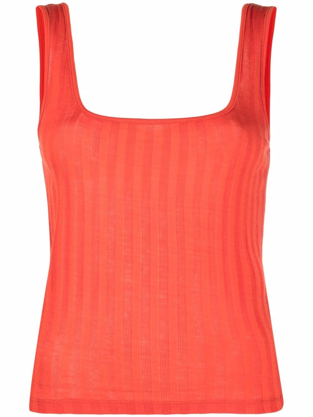 Vince ribbed square-neck tank top - Orange von Vince