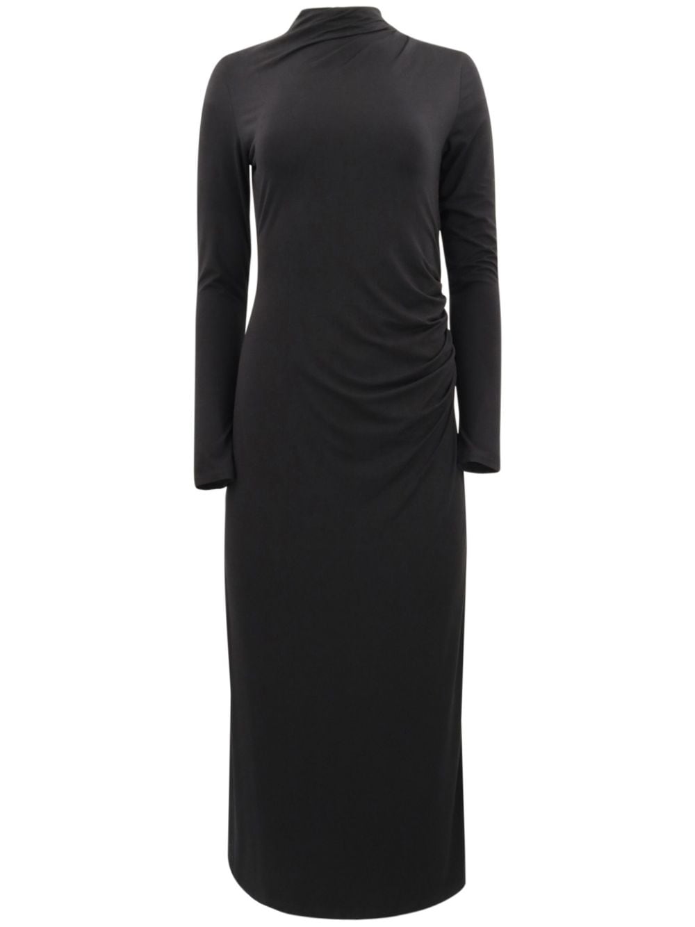 Vince ruched-detail flared midi dress - Black von Vince