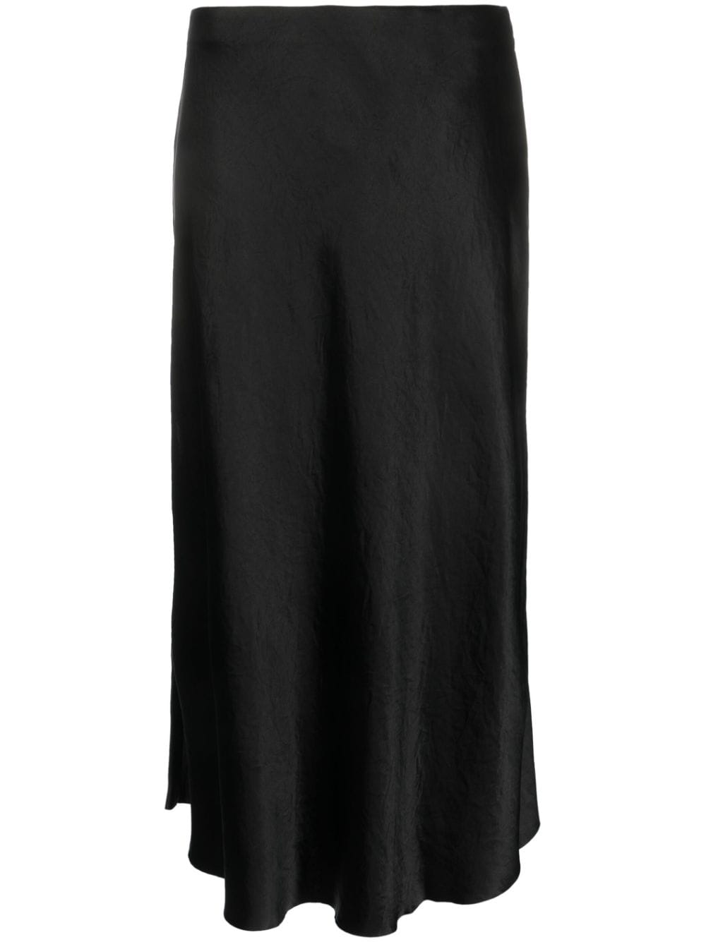 Vince satin-finish draped midi skirt - Black von Vince