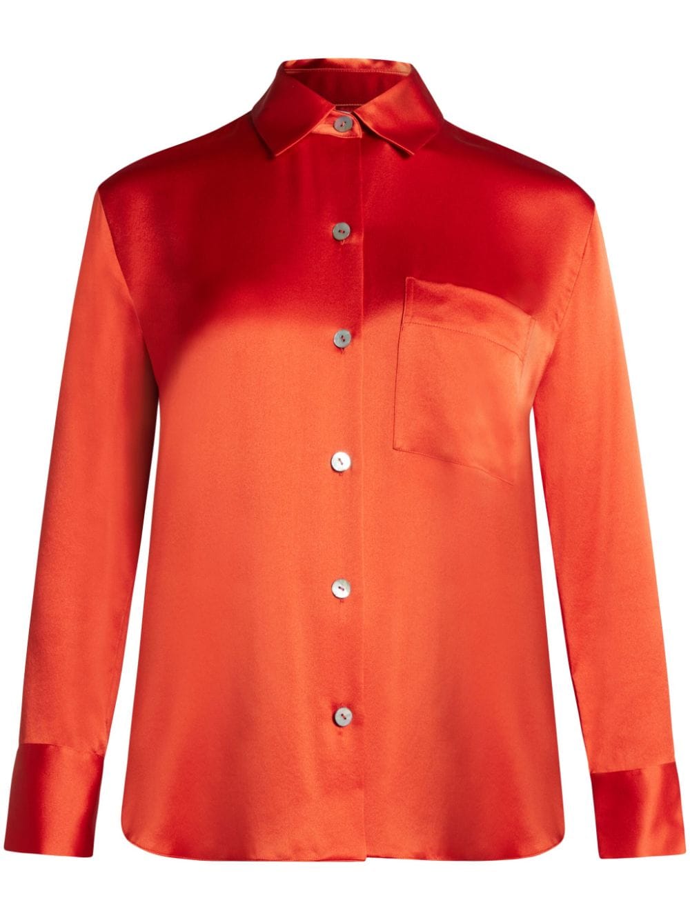 Vince slim-cut silk shirt - Red von Vince