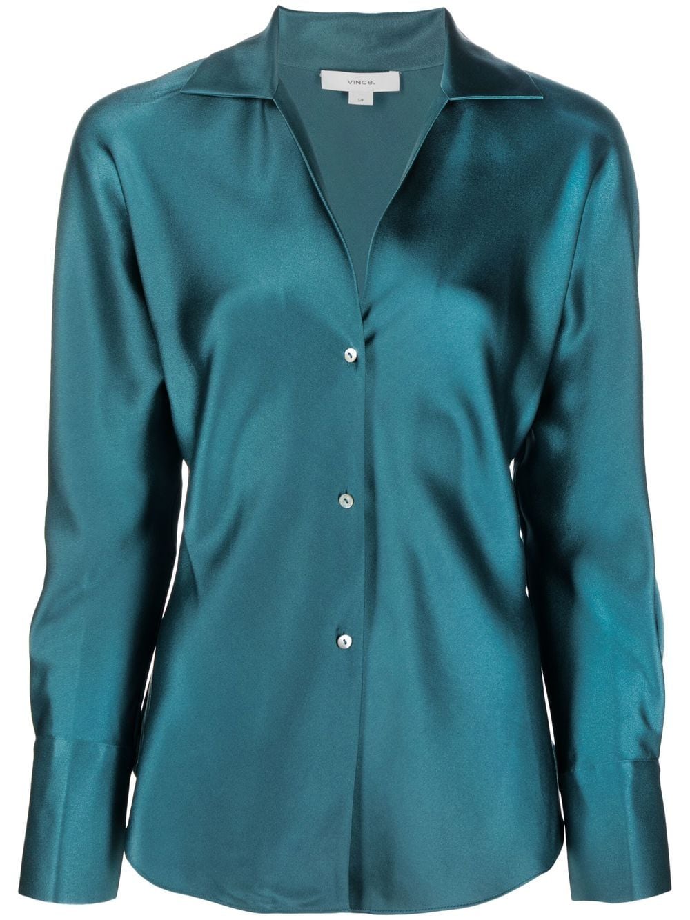 Vince spread-collar silk shirt - Blue von Vince