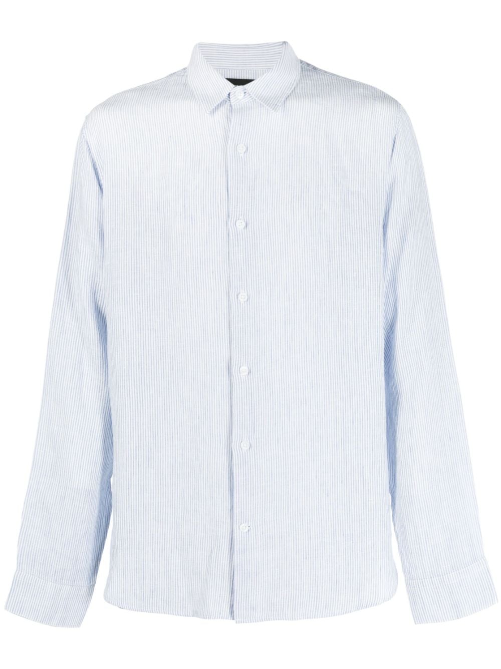 Vince striped button-up linen shirt - Blue von Vince