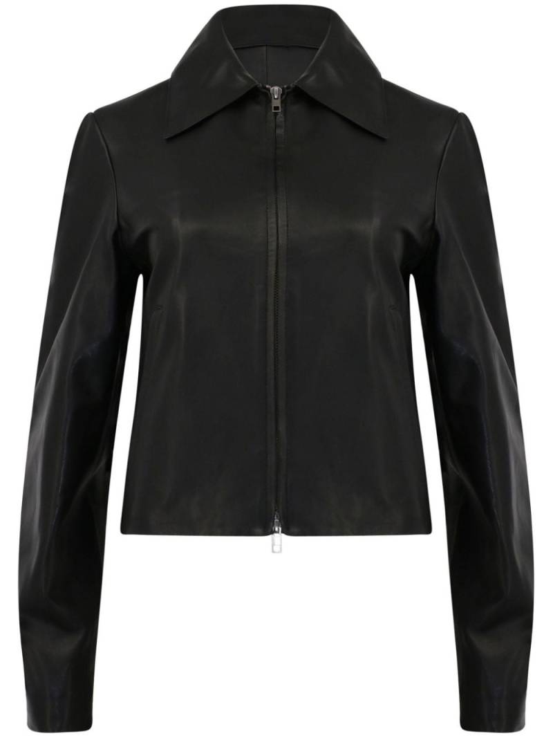 Vince zip-up leather jacket - Black von Vince