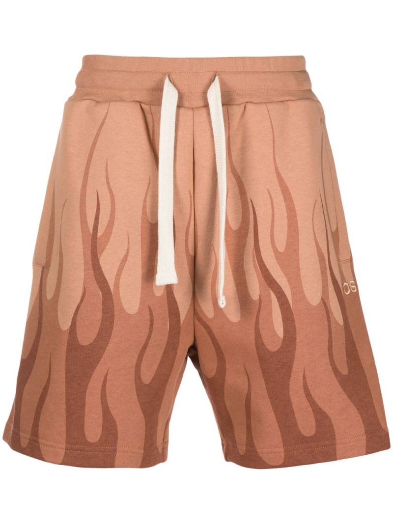 Vision Of Super flame-print cotton shorts - Brown von Vision Of Super