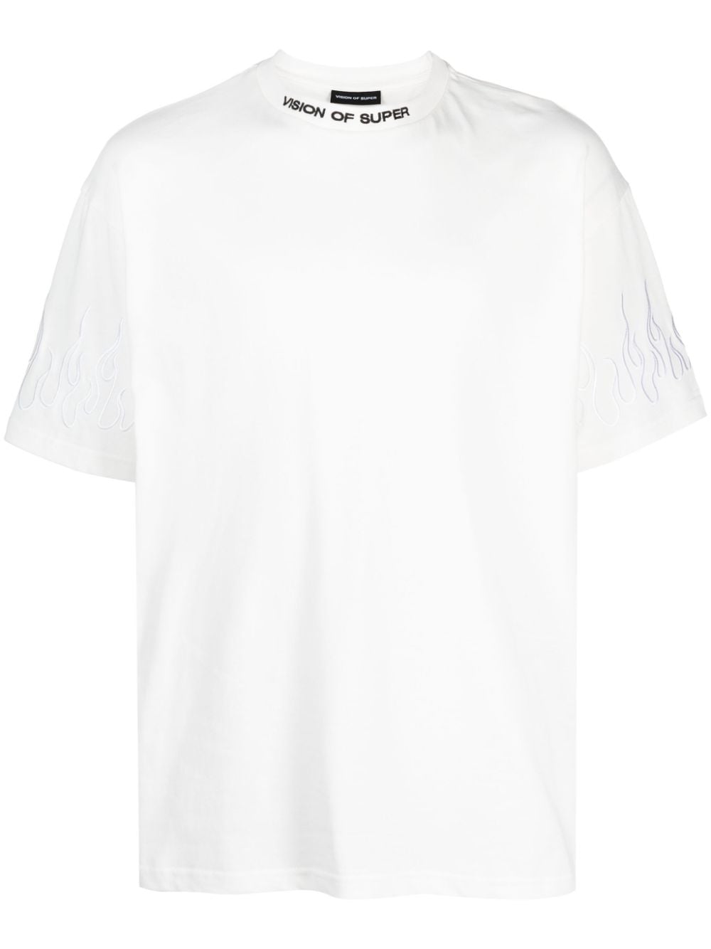 Vision Of Super logo-embroidered cotton T-shirt - White von Vision Of Super