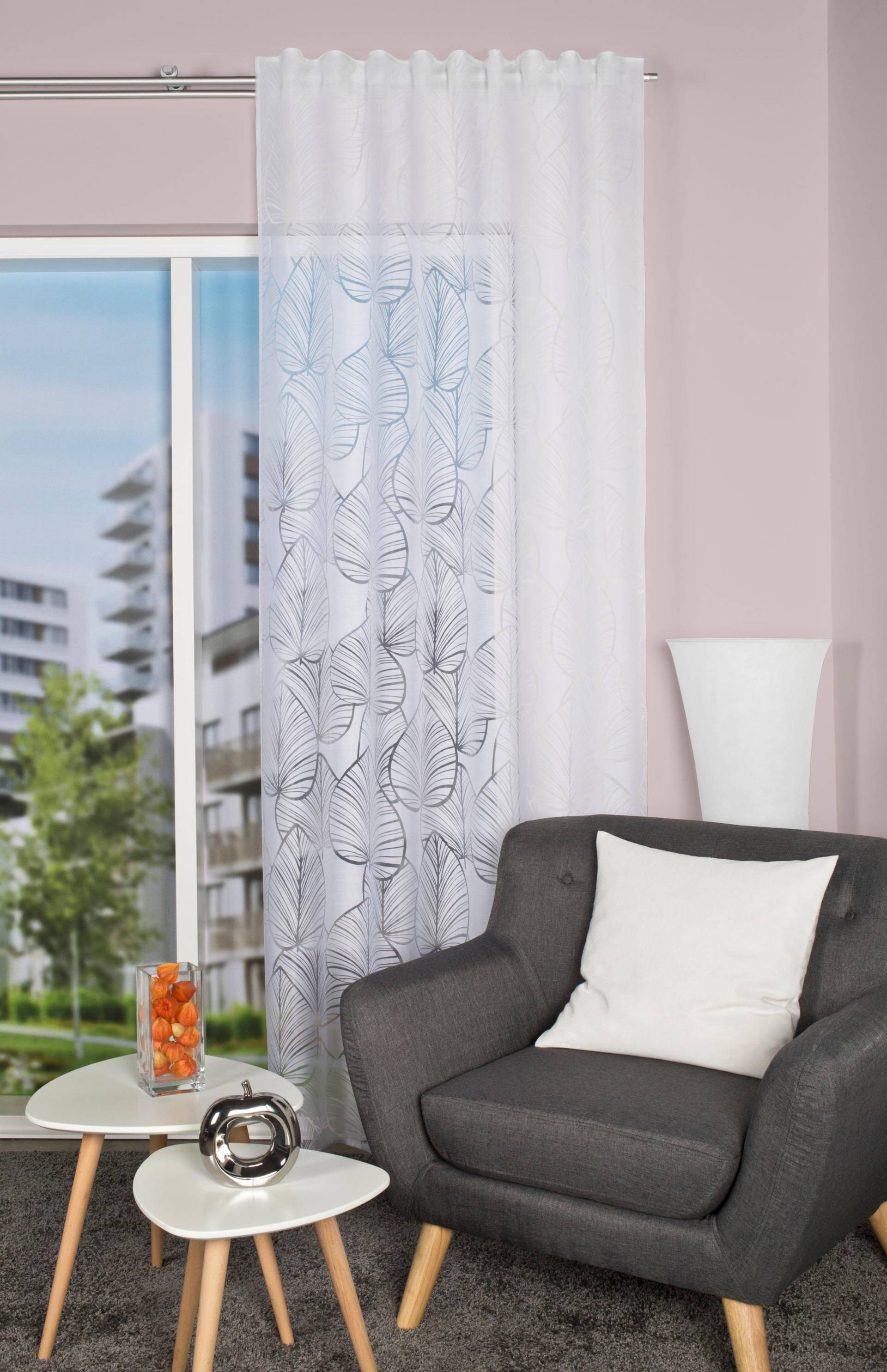 HOME WOHNIDEEN Vorhang »BLATTANO«, (1 St.) von Home Wohnideen