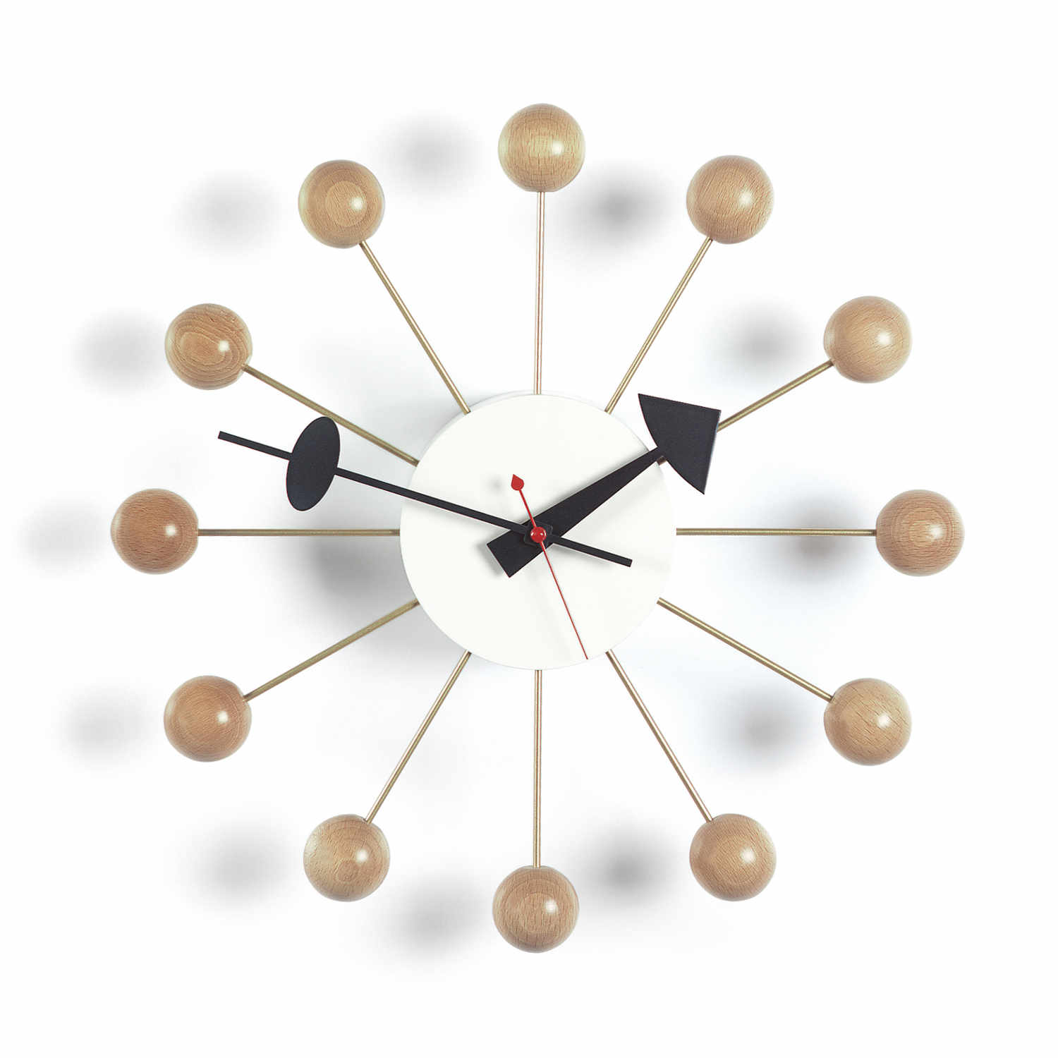 Ball Clock Wanduhr, Farbe buche von Vitra