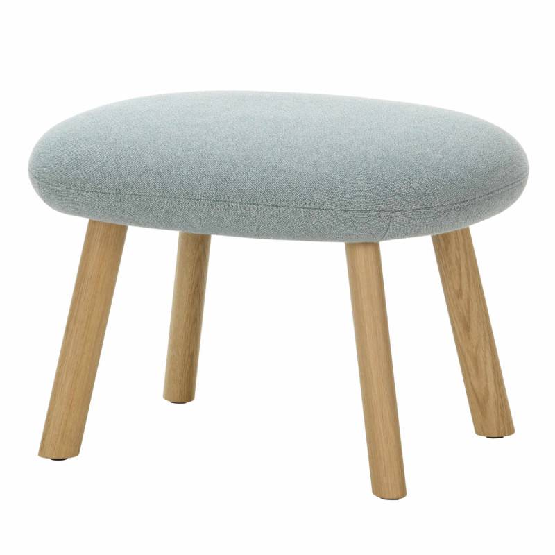 HAL Lounge Chair Stoff-Ottoman, Bezug stoff volo 13 moorbraun, Untergestell eiche natur, naturholz-schutzlack 10, Gleiter gleiter für teppichböden von Vitra