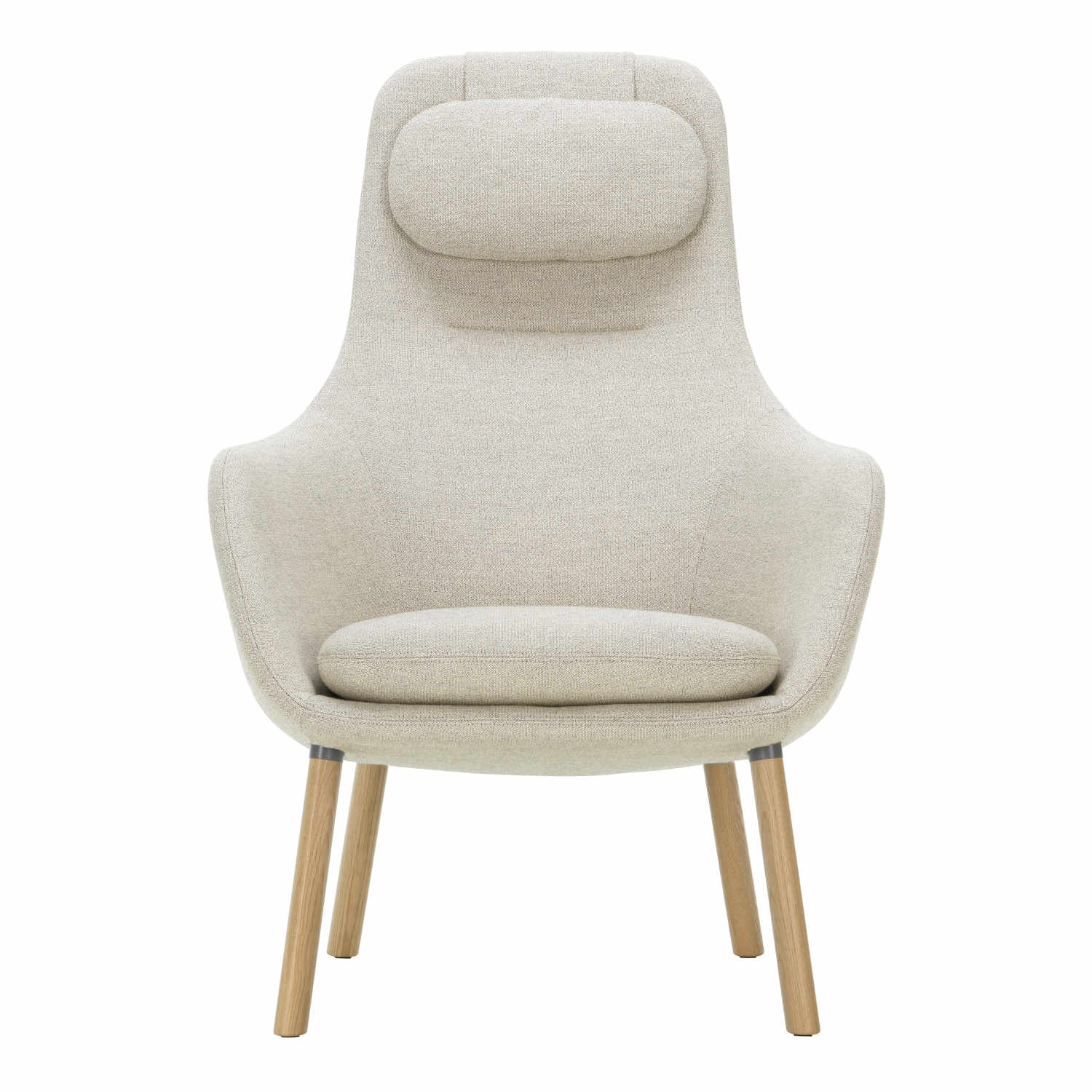 HAL Lounge Chair Stoffsessel, Bezug stoff volo 08 grüngrau, Untergestell eiche dunkel, naturholz-schutzlack 04, Gleiter gleiter für teppichböden von Vitra