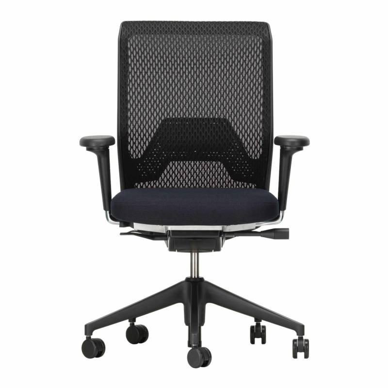 ID Mesh Bürodrehstuhl, Sitz Silk Mesh rauchblau 02, Rücken silk mesh rauchblau 02, Armlehne 2d-armlehnen f, aluminium beschichtet, Rollen rolle wei... von Vitra