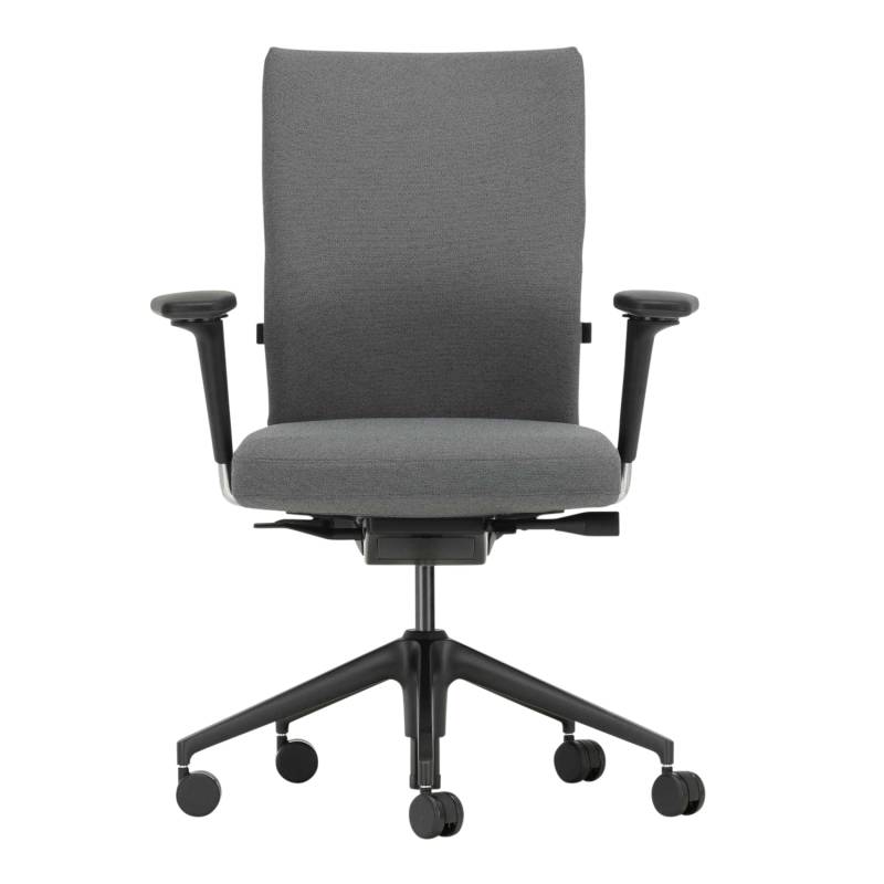 ID Soft Bürodrehstuhl, Sitz Silk Mesh asphalt 67, Rücken silk mesh rauchblau 02, Armlehne 2d-armlehnen f, aluminium poliert, Rollen rolle hart gebr... von Vitra