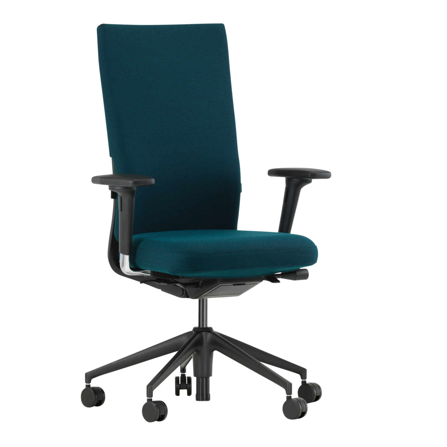 ID Soft L Bürodrehstuhl, Sitz Silk Mesh nero 66, Rücken silk mesh soft grey 24, Armlehne 2d-armlehnen f, aluminium beschichtet, Rollen rolle hart g... von Vitra