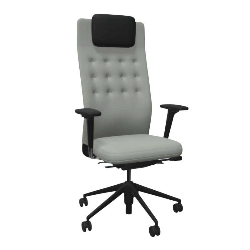 ID Trim L Bürodrehstuhl, Sitz Stoff F30 plano avocado, Rücken plano avocado 68, Kopfauflage leder dimgrey, Ausführung mit verstellbarer lumbalstütz... von Vitra