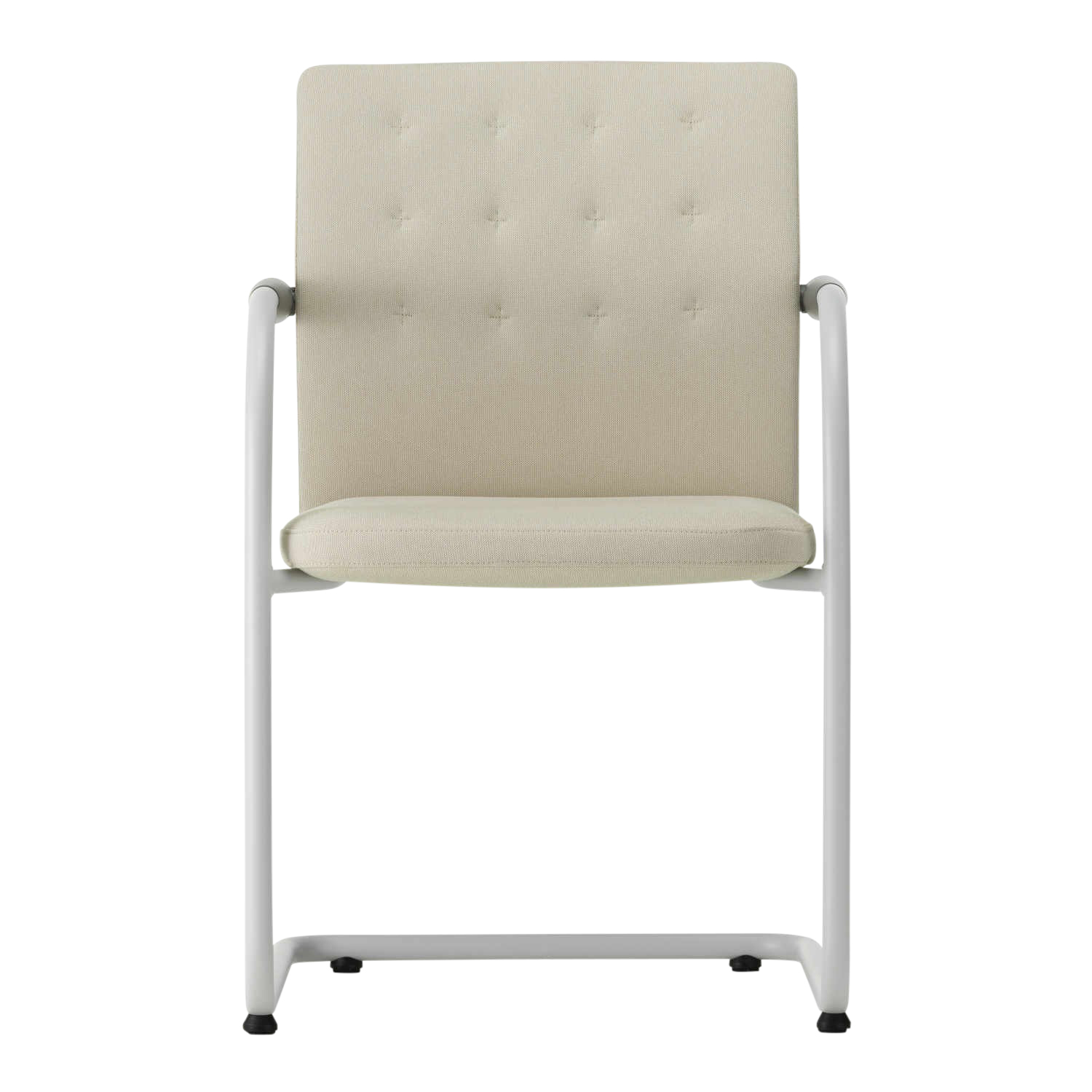 ID Visitor Trim Freischwinger, Sitz/Rücken plano pergament/cremeweiss 03, Armlehne dimgrey 21, Ausführung nicht stapelbar, Untergestell basic dark ... von Vitra