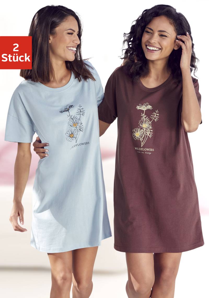 Vivance Dreams Bigshirt, (2er-Pack), mit Frontdruck von Vivance Dreams