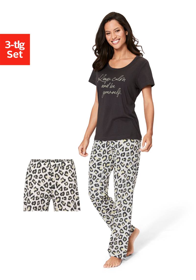Vivance Dreams Pyjama, (Packung, 3 teilig), mit Leo-Print von Vivance Dreams