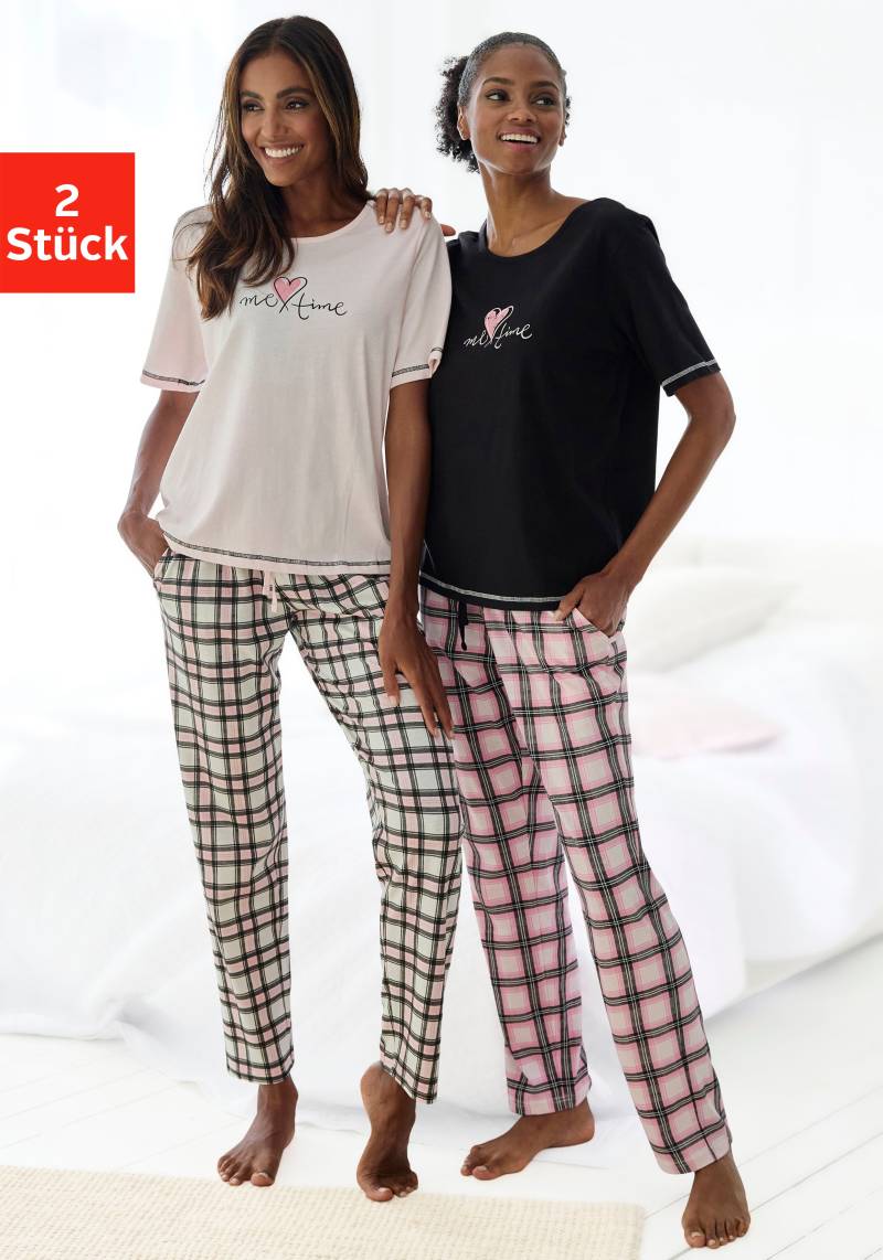 Vivance Dreams Pyjama, (Packung, 4 tlg., 2 Stück), im Doppelpack mit Karomuster von Vivance Dreams