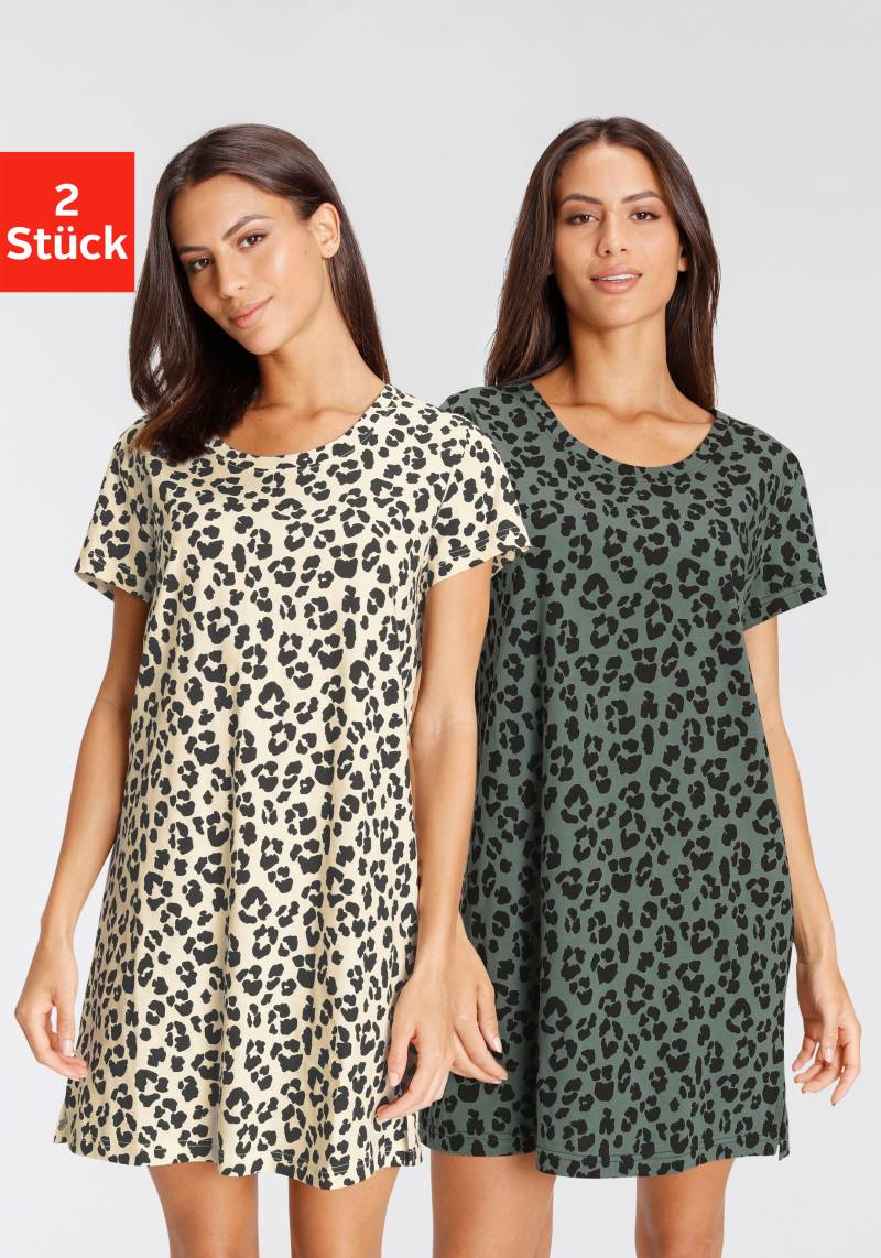 Vivance Dreams Sleepshirt, (2er-Pack), mit Leo-Muster von Vivance Dreams