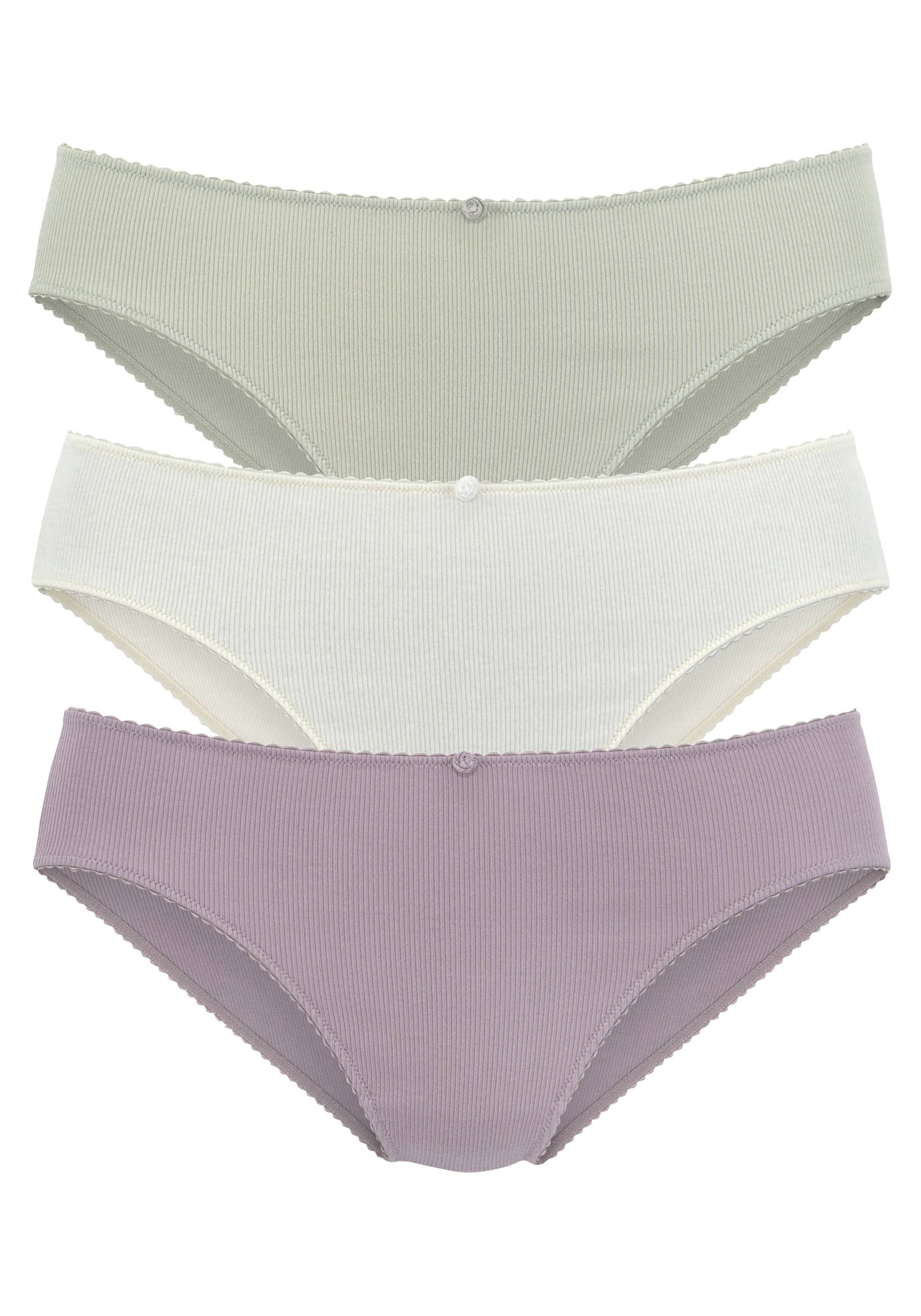 Vivance Jazz-Pants Slips, (Packung, 3 St.), mit zartem Röschen vorn von Vivance